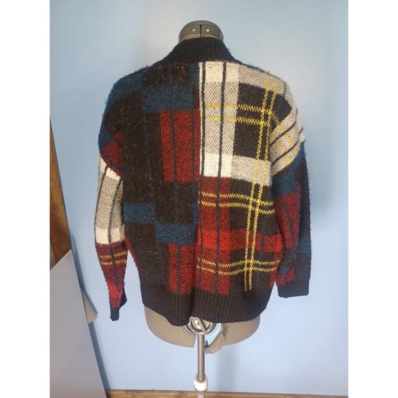 Anthropologie RD Style Conscious Multicolor Plaid Cardigan Sweater Size Large - Picture 7 of 8